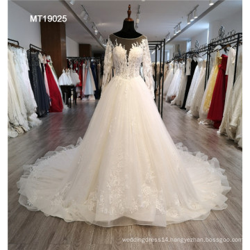 Chinese gown wedding long sleeve wedding dress with sleeve